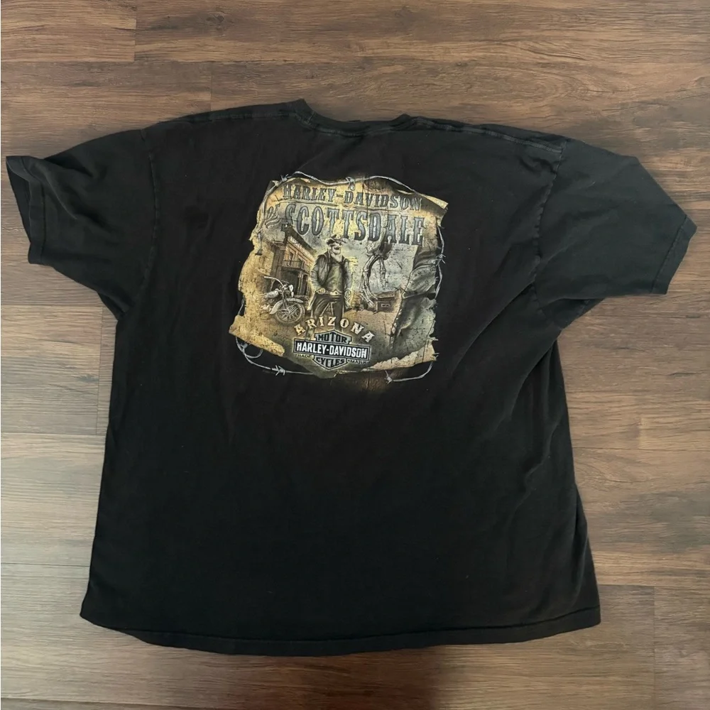 Harley Davidson Men’s Graphic Short Sleeve T-Shirt Legendary HD 1903 Black Red - Picture 4 of 5